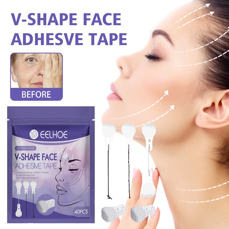 40Pcs/Set Invisible Facial Liftting Stickers Thin Face Patches Facial Line Wrinkle Sagging Skin Fast Pull Chin Adhesive Tape