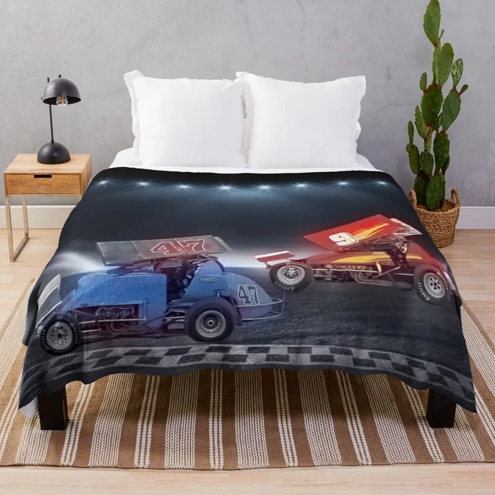 

Sprint race cars Throw Blanket Picnic funny gift Soft Plaid on the sofa Blankets