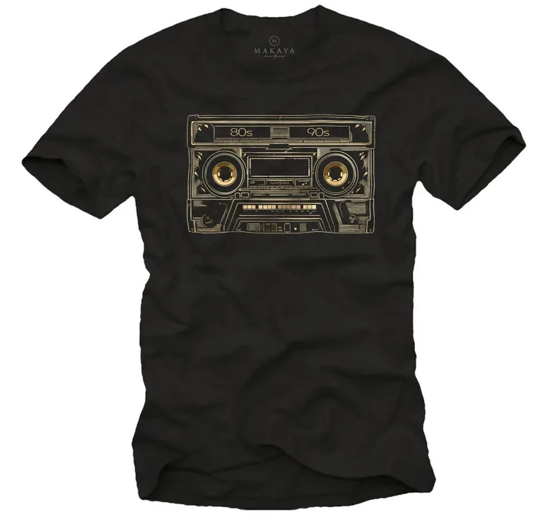 Men's T-Shirt 80s 90s Hip Hop Mixtape Vintage Moitv Tape Cassette Oldschool Musi