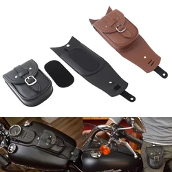 Motorcycle Detachable  PU Leather Tank Chap Cover Panel Tool Bags  FOR DYNA STREET BOB LOW RIDER S WIDE GLIDE 2010-2017