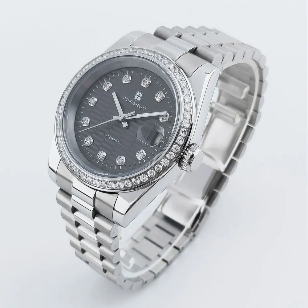 36/39 مللي متر Corgeut ساعة معصم رجالية فاخرة 10ATM الياقوت NH35 ساعة أوتوماتيكية للرجال Relojes para hombres شعار مخصص