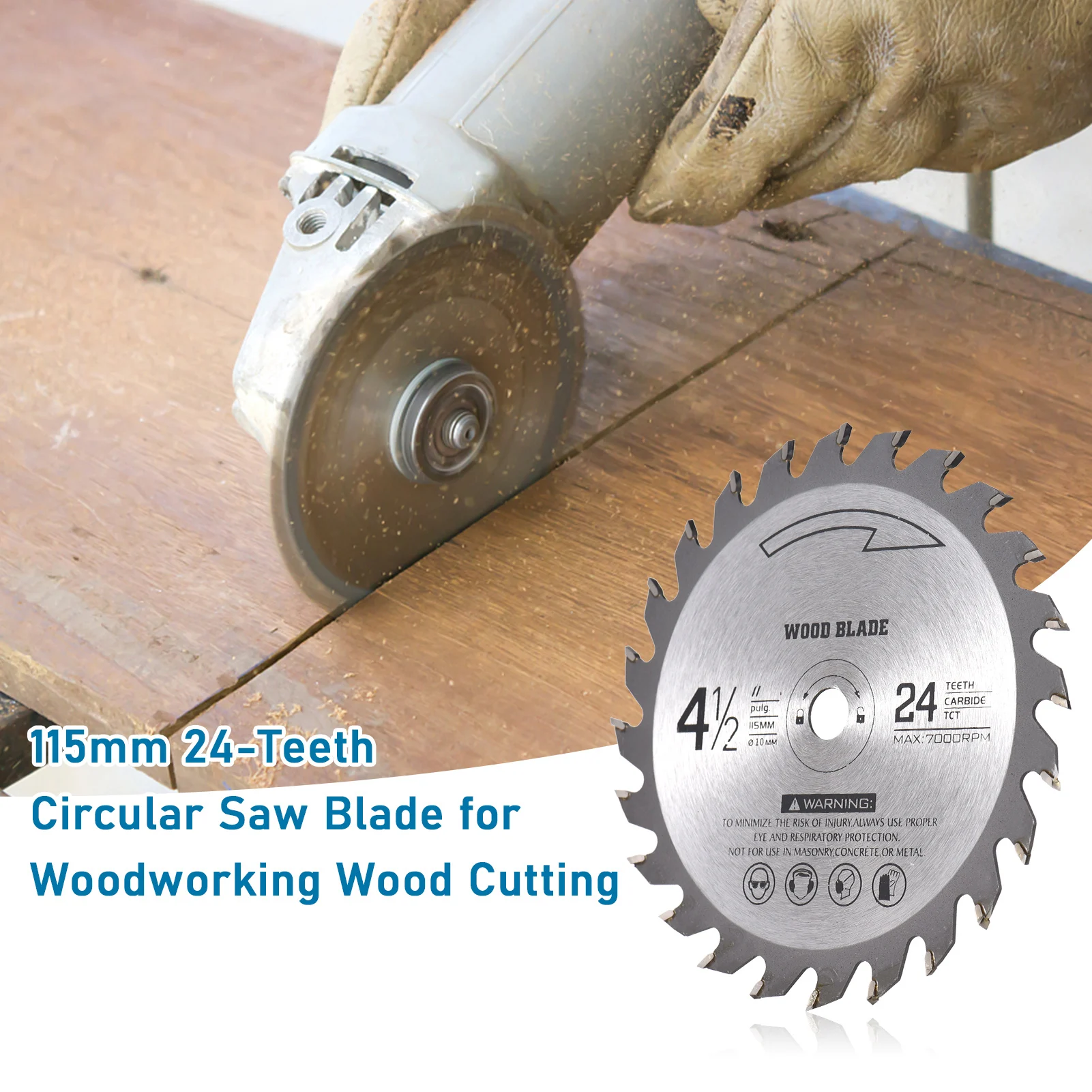 1pc 24 Teeth Wood Cutting Disc 115mm Blade Alloy Steel Carbide Finishing Saw TCT Circular Saw  for Woodworking