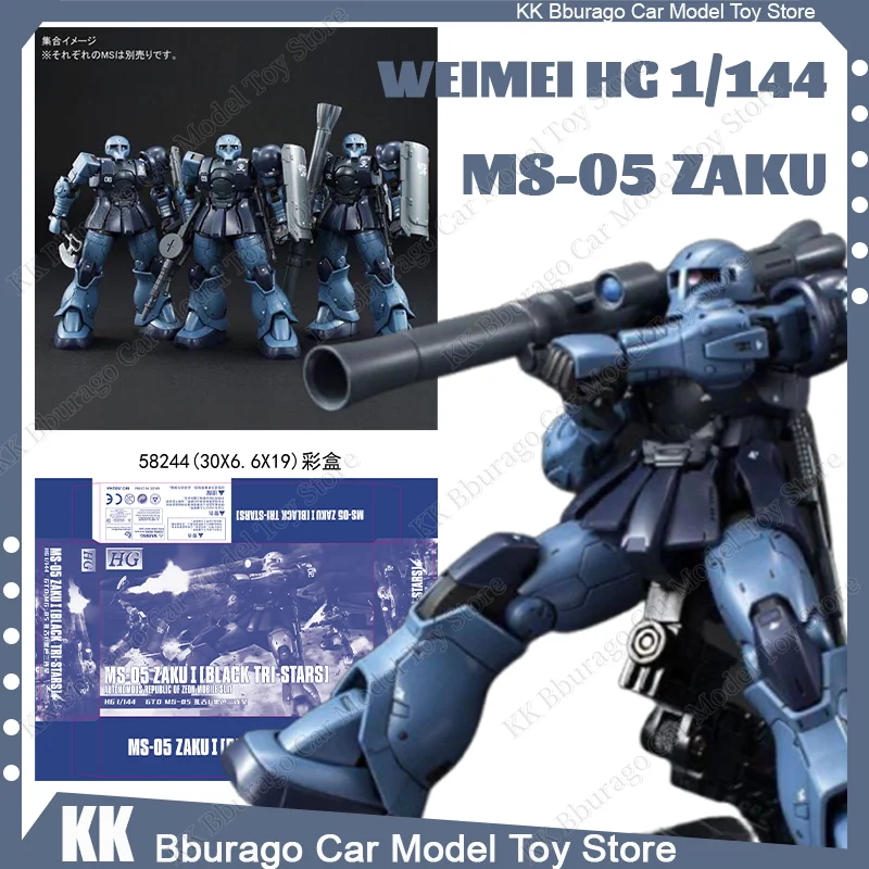 

NEW WEIMEI 1/144 HG MS-05 ZAKU Ⅰ BLACK TRI-STARTS Anime Action Figure Assembly Model Kit Toy Gift Collection Holiday Gift