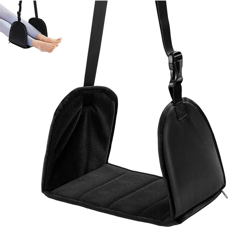 ABNO-Foot Relaxing Hammock Adjustable Airplane Foot Hammock For Office Travel Relaxing Under-Desk Resting Foot Hammock