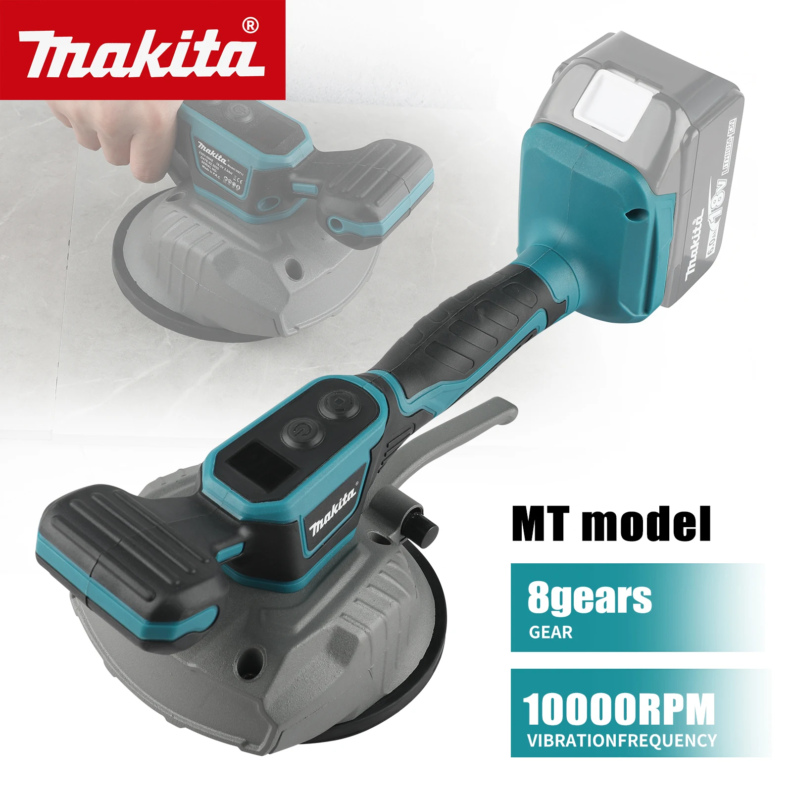

NEW 2026 Makita M424 Cordless Tile Vibration Leveler 8 Gears 10000rpm 7500mAh Battery Digital Screen Easy Operation for Tilers