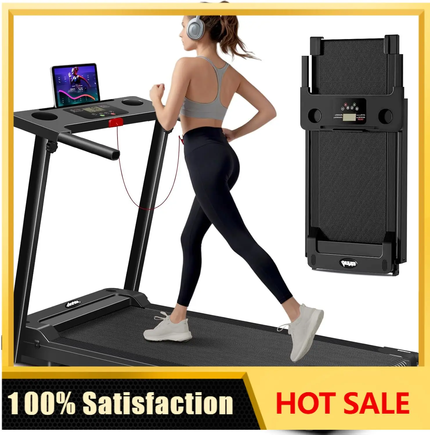 Portable Foldable Treadmills for Home, Small Folding Treadmill for Home Office with 300 LBS Capacity, Walking Running Exercise E