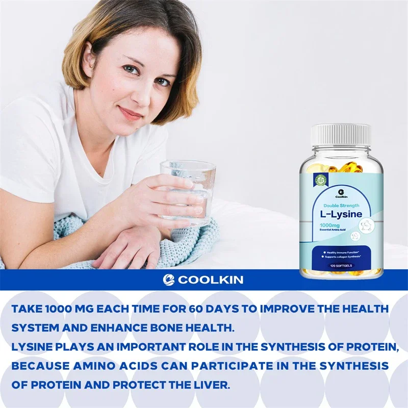L-Lysine 1000 ملغ - يدعم الجلد والأوتار والعظام، ويعزز مكمل المناعة