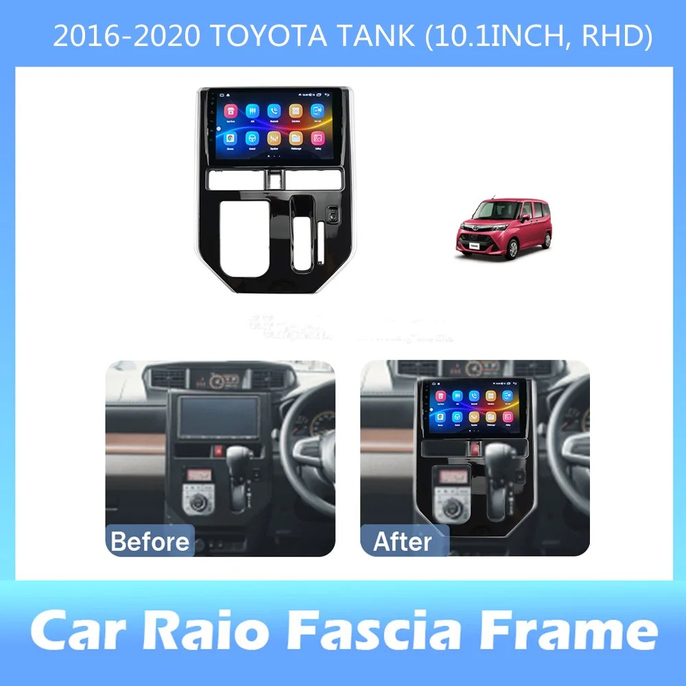 

2 Din Car DVD Frame Audio Fitting Adaptor Dash Trim Kits Facia Panel 10.1inch For TOYOTA TANK 2016-2020 Double Din Radio Player