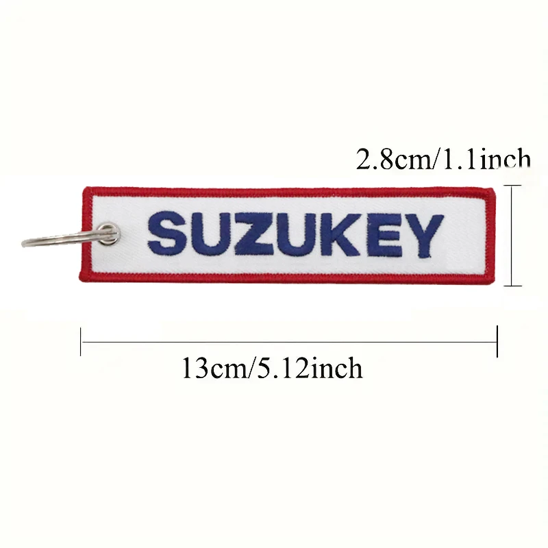 JDM SUZUKEY logo Key Chain For Motocycle Key Ring Cars Keychain Gifts Double Sided Embroidery Fashion Keychain Auto parts