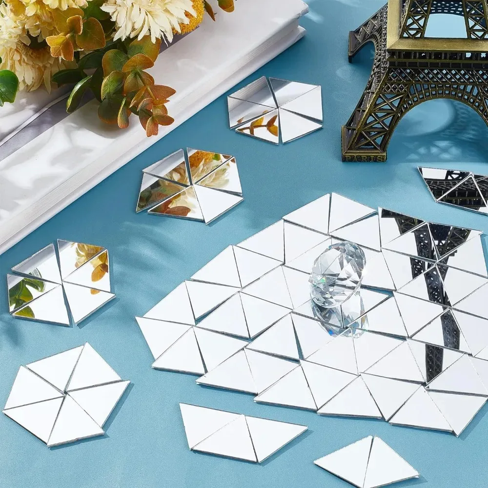 50pcs Mini carré 5 cm/4 cm acrylique miroir carreaux autocollants centre commercial adhésif mosaïque pour bricolage artisanat Art fournitures maison mur porte décor