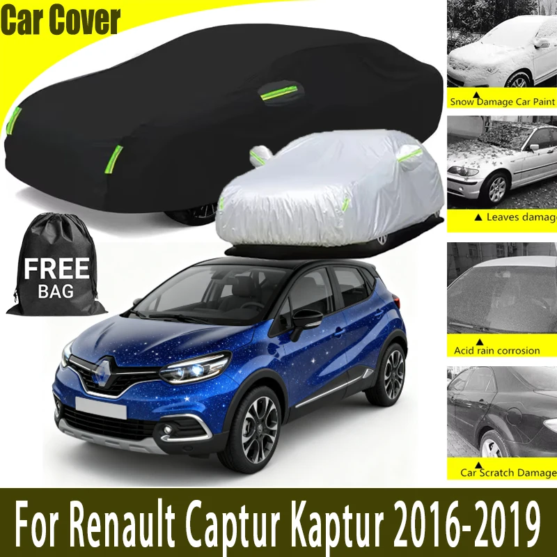 

For Renault Captur Kaptur 2016- 2019 All-Weather Car Cover Outdoor Waterproof Snowproof Sunshade, Winter & Summer Auto