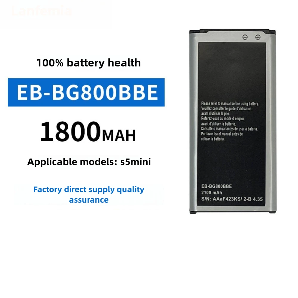 

3.7V 1800mAh notebook battery EB-BG800BBE for Samsung mobile phone battery S5mini