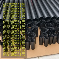 Carbon Fiber Fabric Tube OD21 22 23 24 25 26 27 28 29mm X 500mm Length Free Shiping with High Quality Twill Matte Surface