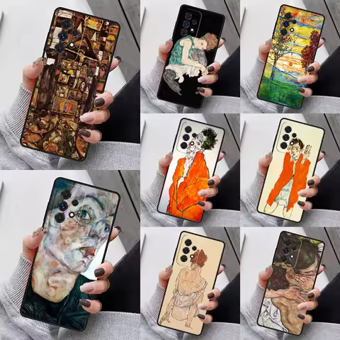 Egon Schiele Phone Case For Samsung Galaxy S23 S21 S20 FE S24 S22 Ultra Note20 S10 S9 S8 Plus A40 A52 A12 A13 A53