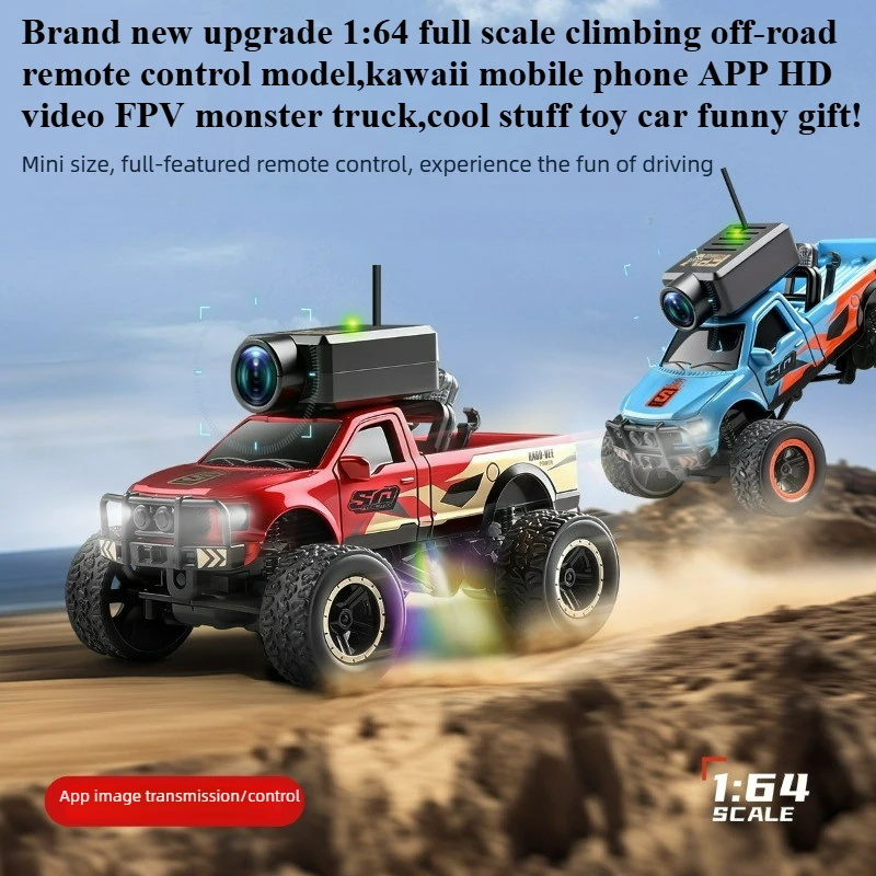 

Cool Stuff Toy Car Funny Gift-1:64 Scale Remote Control Car,APP HD Camera Off-road Mini RC Car,Kawaii FPV Rc Truck,Toys for Kids