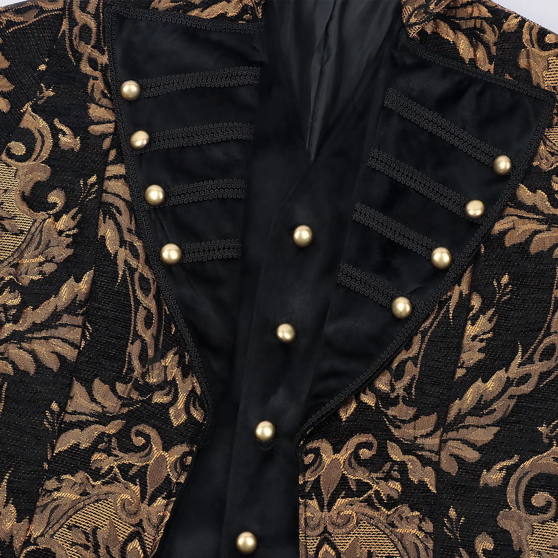 Men Gothic Medieval Renaissance Victorian Tailcoat Pirate Steampunk Jacket Halloween Carnival Cosplay Costume view 5