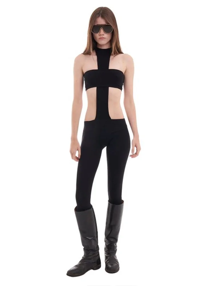 2025, neuer Stil, High-Street-Mode, sexy Overall, Hose, Punk, Retro, Neckholder, schlanke Damenstrumpfhose, Y2K, Gothic, Emo-Mädchen, Streetwear