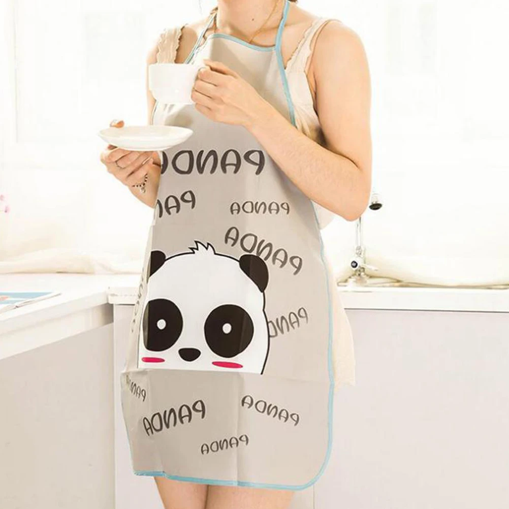 

Cute Cartoon Waterproof Apron Grease-proof Comfortable Cooking Apron Loose Patterned Kitchen Bib
