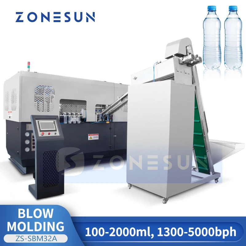 ZONESUN Automatic Stretch Blow Molding Machine PET Bottles Water Juice Plastic Containers Production Equipment  ZS-SBM32A