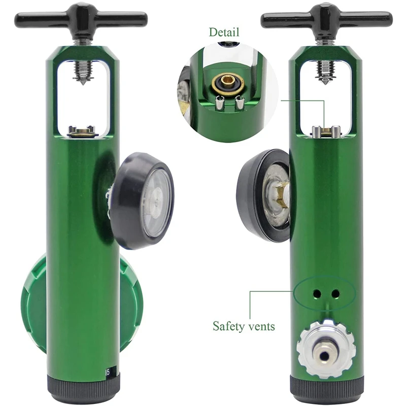 Oxygen Flow Meter Oxygen Regulator 0-15 L/Min Pressure Reducing Regulator Valve Meter with 870 Inlet Thread-A27R