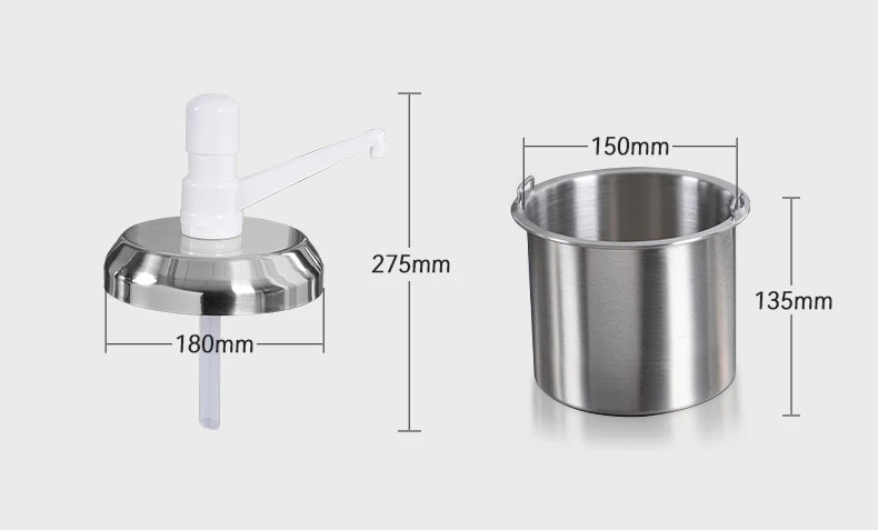 Высококачественная коммерческая ручная машина для количественного соуса, изолированный контейнер, пищевой насос для теплого соуса