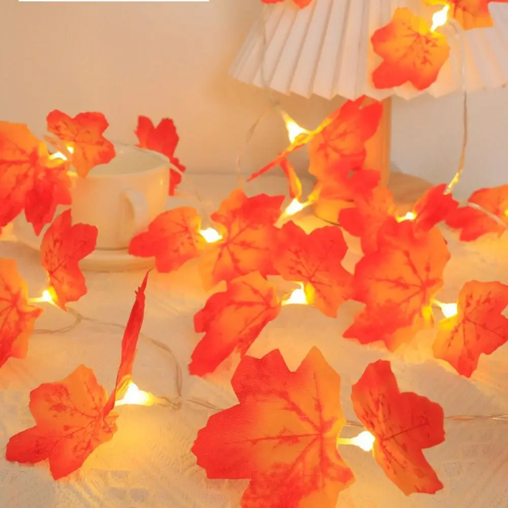 3M 20LED Halloween LED Light String Artificial Maple Leaves Pumpkin Plastic Led Fairy Lights Romantic Battery-operated