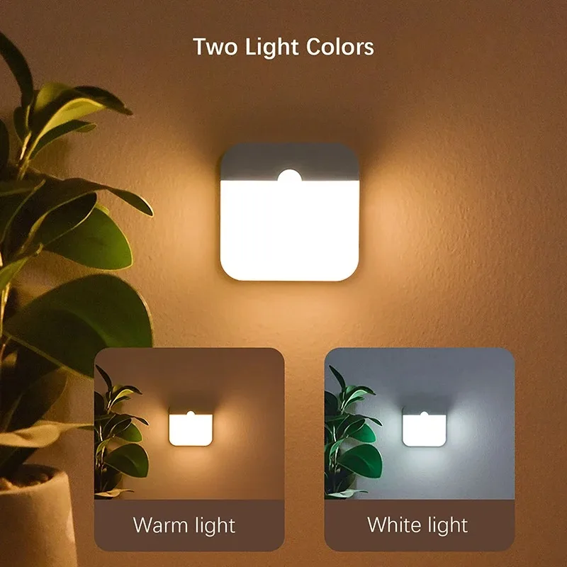 LED Wireless Night Light, Human Motion Sensor Lantern Rechargeable Wall Lamp, for Camping Summer Stairs Closet Kitchen Toilet