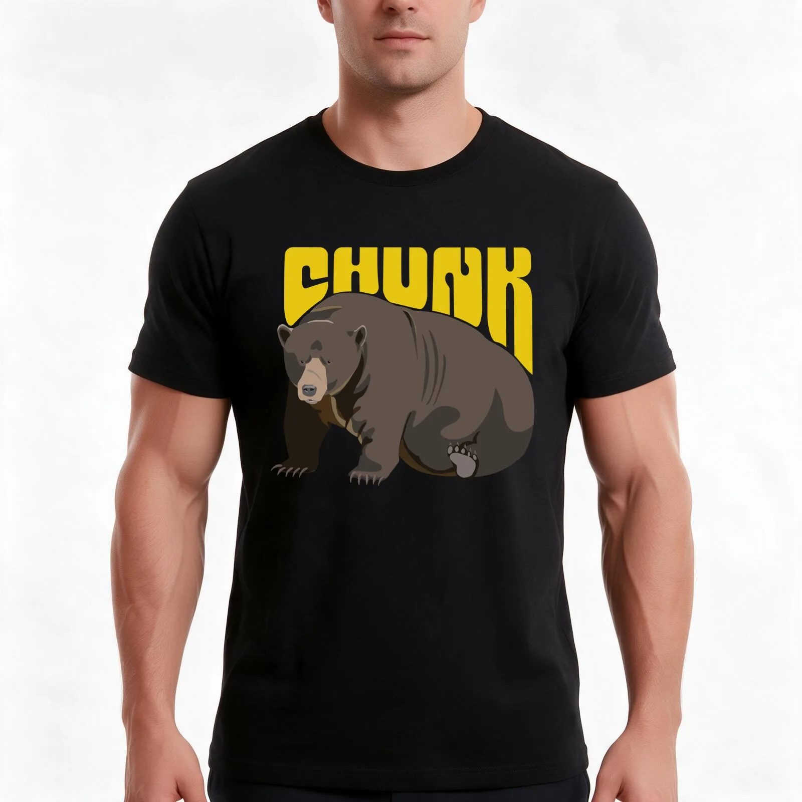 Chunky Yet Funky T-Shirt, Summer Casual Cotton Tee, Oversized Streetwear Tops, Vintage Graphic Print, Loose Fit Short Sleeve
