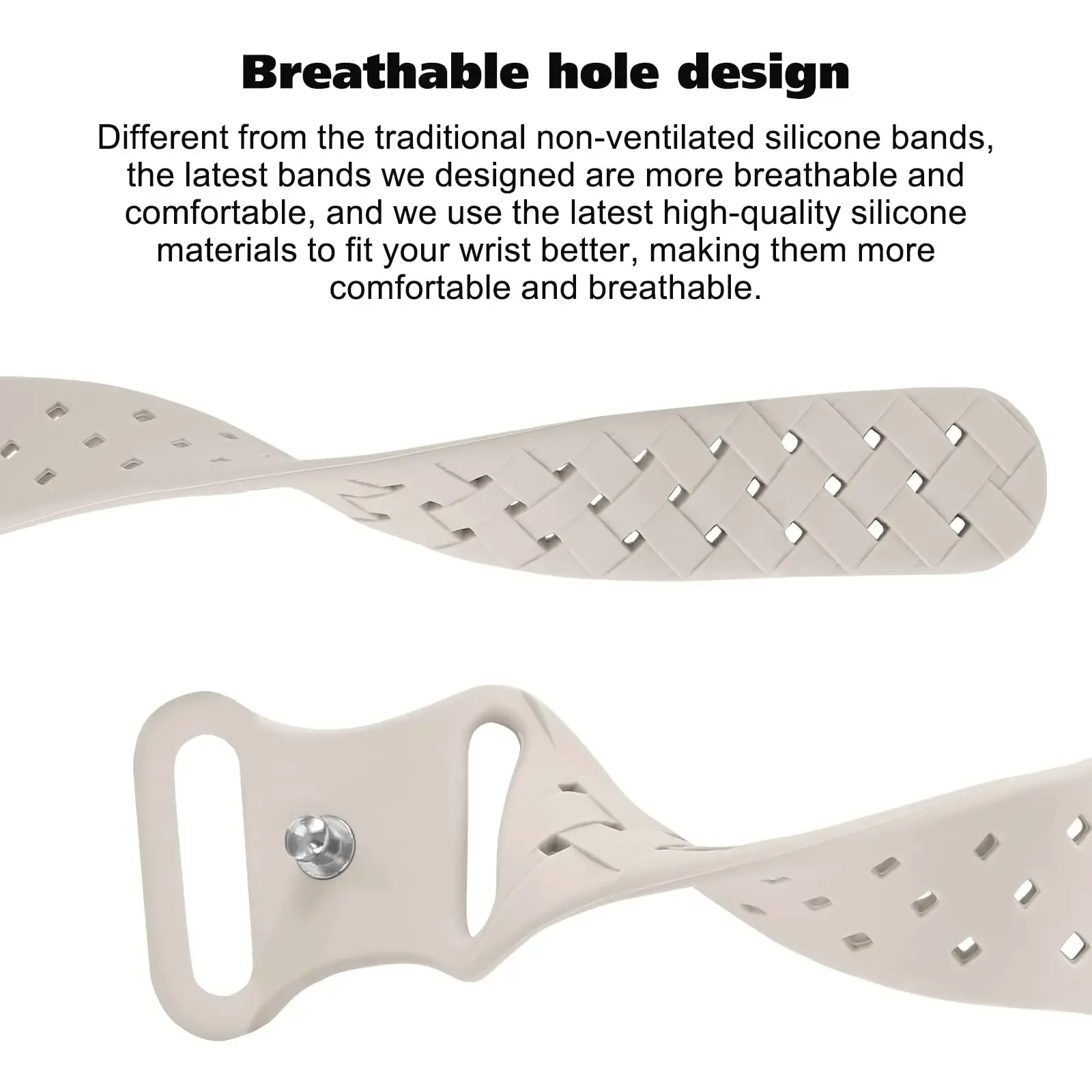 Sport Braided Silicone Strap For Apple Watch Band 44mm 40mm 45mm 49mm 38mm Breathable bracelet iwatch series 9 7 3 8 se ultra 2 image 3