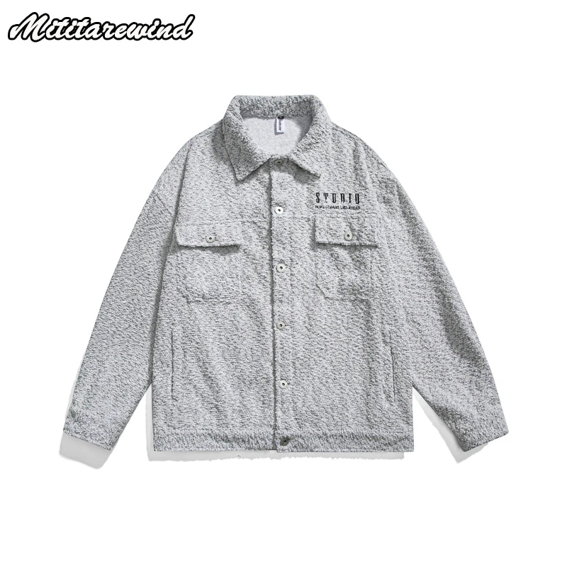 

High Street Trendy American Style Turn-down Collar Jackets For Men Niche Design Couple Y2k Coats Youth Hip Hop Streetwear Autumn