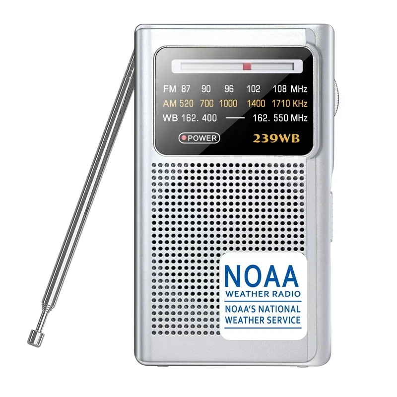 FM AM NOAA Pointer Tuning Radio DSP Mini Handheld Radio Speaker Portable Pocket Radio Receiver With Weather Warning