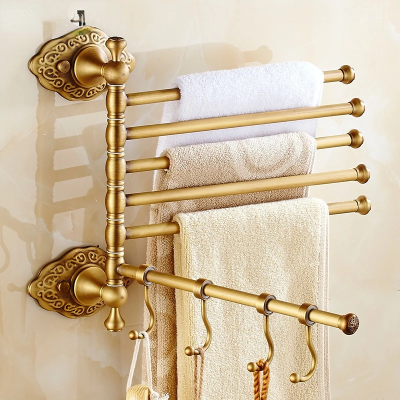 

All copper towel rack/towel rack thickened antique rotating movable towel bar