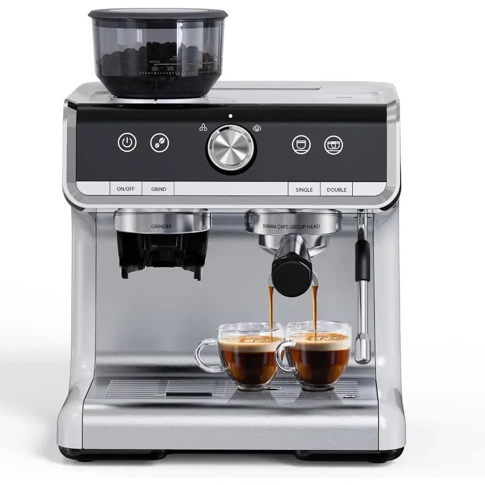 rother, 20 Bar Espresso Coffee Maker, 2.8L Removable Water Tank, 1450W Semi-Automatic Espr