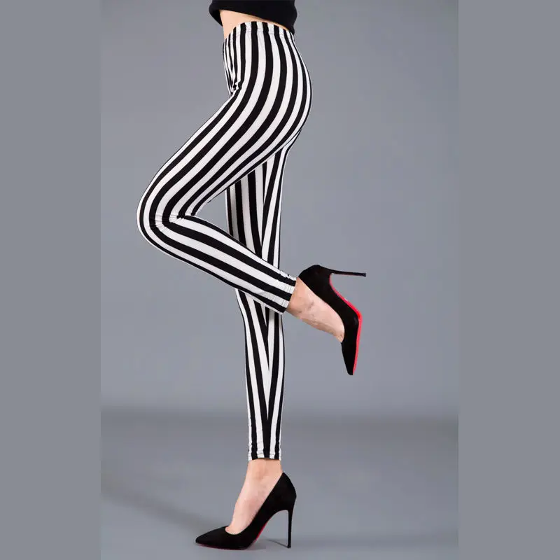 Women Stretch Striped Fleece Lined Leggings Boot Pants Slim Fit Milk Silk Tights Wholesale