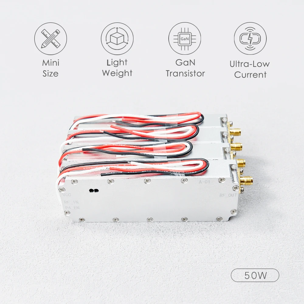 50W moduł RF GaN LORA wzmacniacz mocy wzmacniacz niskiej częstotliwości 100-150M 110-160M 120-190M 230-300M 300-360M 330-390M 410-490MHz