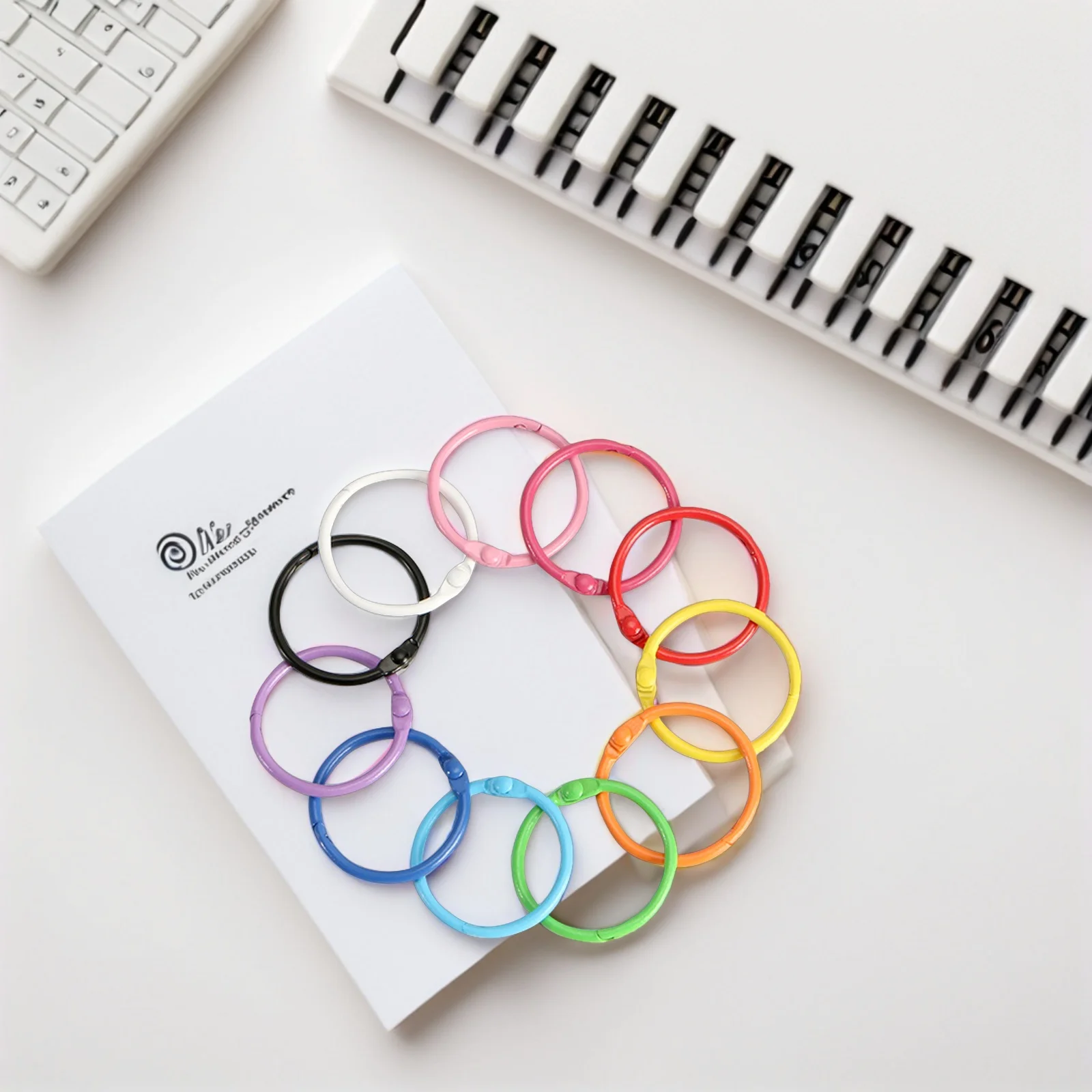 

40 Pcs Metal Binding Ring Binder Rings Key Card for Crafting Disc Small Multicolor Paper Book