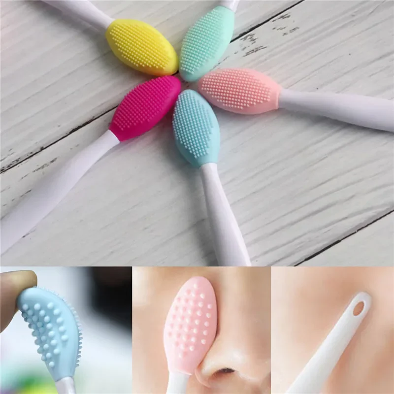 5 Colors Silicone Multifunction Wash Face Exfoliating Blackhead Cleansing Brush Lip Brush Clean Pores Professional Beauty Tools