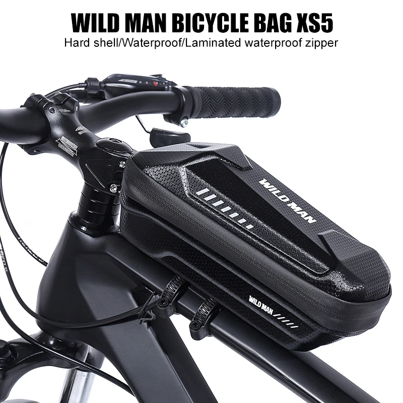 WILD MAN XS5 Bicycle EVA Hard Shell Front Beam Bag Mountain Bike Upper Tube Bag Electric Skateboard Reflective Universal Bag