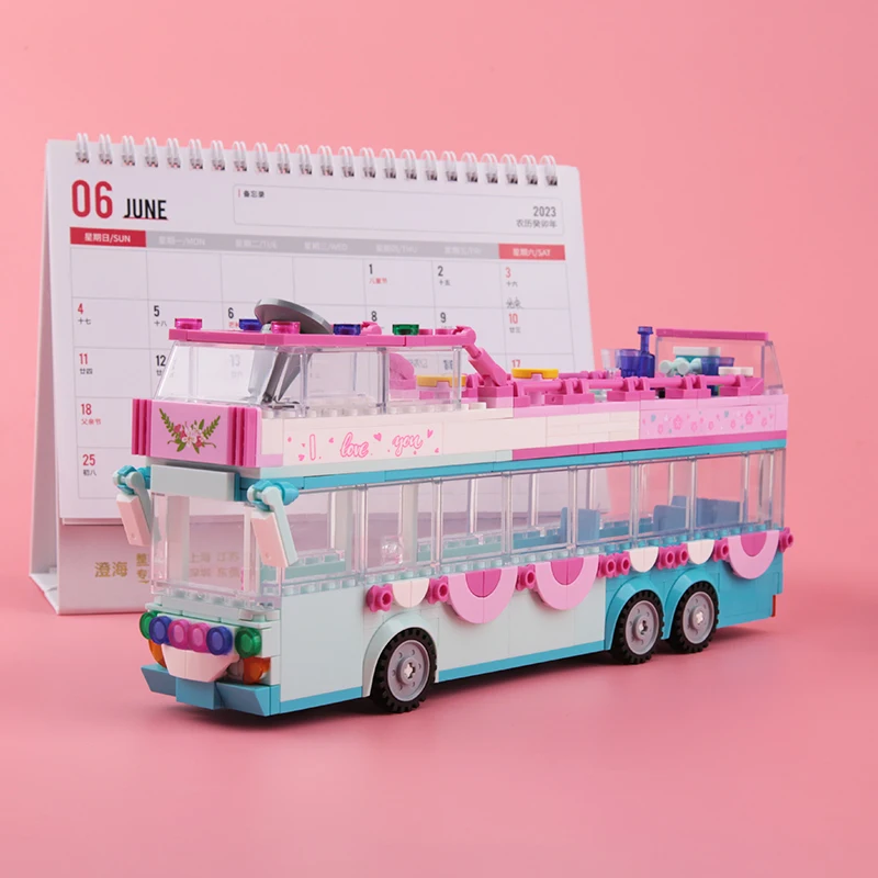 Romantische Bruiloft Huis Prinses Droom Bus Vrienden Architectuur Bouwstenen Street View Kits Educatief Meisjes Speelgoed ﻿