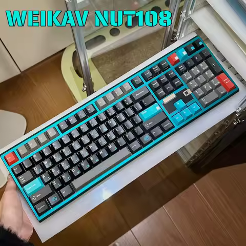 WEIKAV NUT108 Aluminum Alloy Mechanical Keyboard Custom Wireless Tri Mode Double GASKET Structure Office Gaming Keyboard QMK VIA