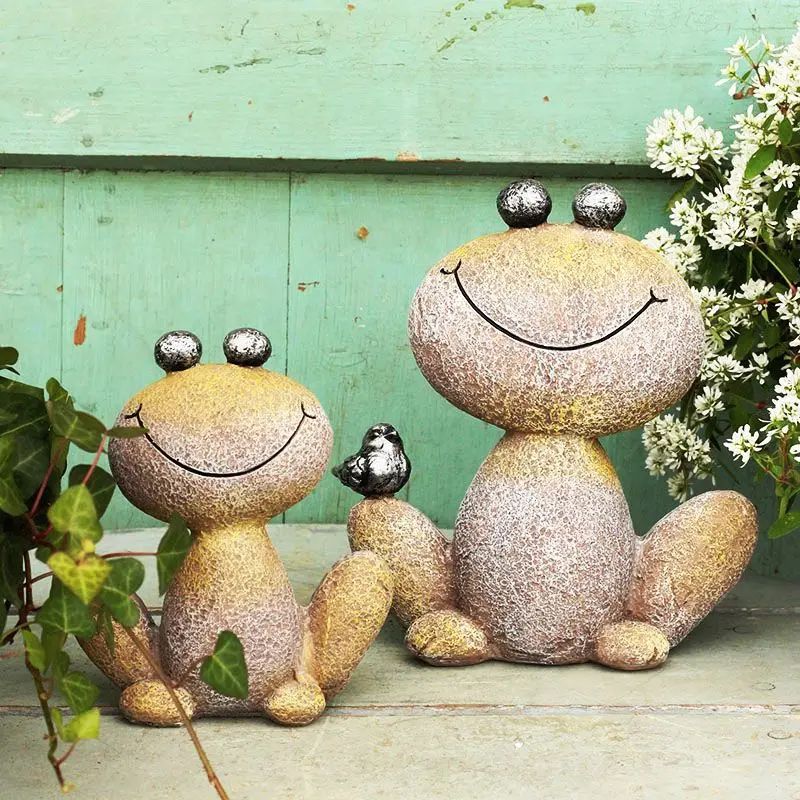 

American Rural Resin Animal Frog Garden Decoration Grocery Balcony Figurines Crafts Outdoor Villa Landscaping Sculpture Artwork