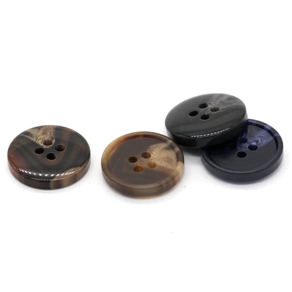 EQUBO 4 Holes 15/18/20/23/25mm Classical Men Suit Horn Resin Buttons for Clothing Fashion Coat Blazer Windbreaker Sewing Supply