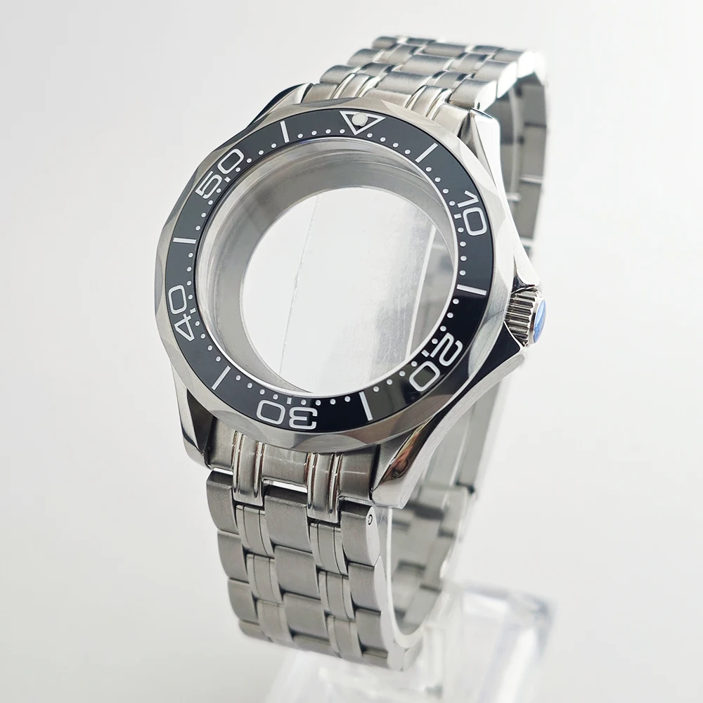 42mm NH35 Gehäuse Passend für NH35 NH36 Uhrwerk Zubehör Luxuriöses Silbernes Edelstahl-Uhrengehäuse 6-Uhr-NH35-Zifferblatt Herrenuhren – Detail 1