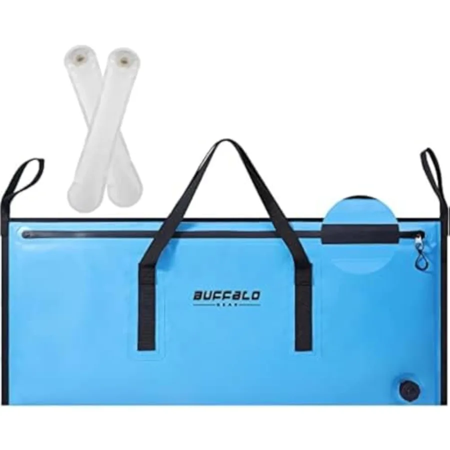 

Insulated Fish Cooler - Leakproof Kill Bag with 2 Reusable Cooler Ice Packs - Portable Waterproof Zipper