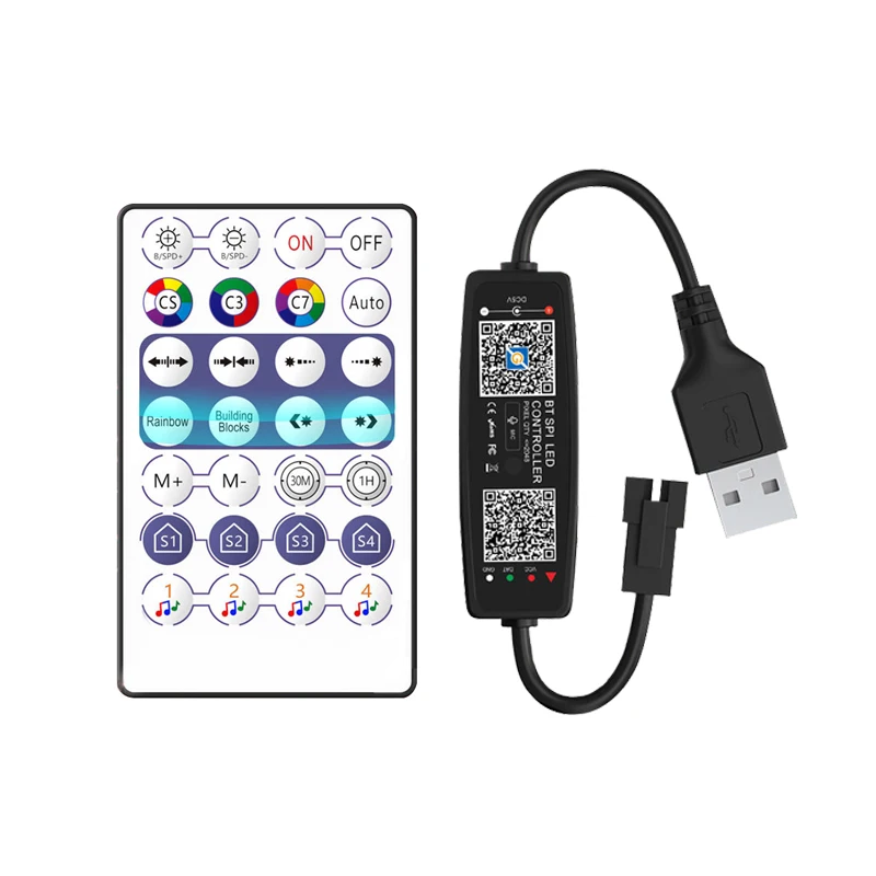 WS2812B Controller Bluetooth Music APP Control for Pixel LED Strip Light SK6812 WS2811 WS2812 Tape Lights USB 5V Remote Control