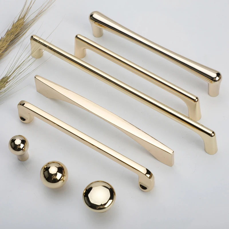 Luxury 4PCS Solid Zinc Alloy Gold Furniture Pulls Handles Drawer Knobs Cupboard Wardrobe Closet Dresser TV Cabinet Pulls Pens