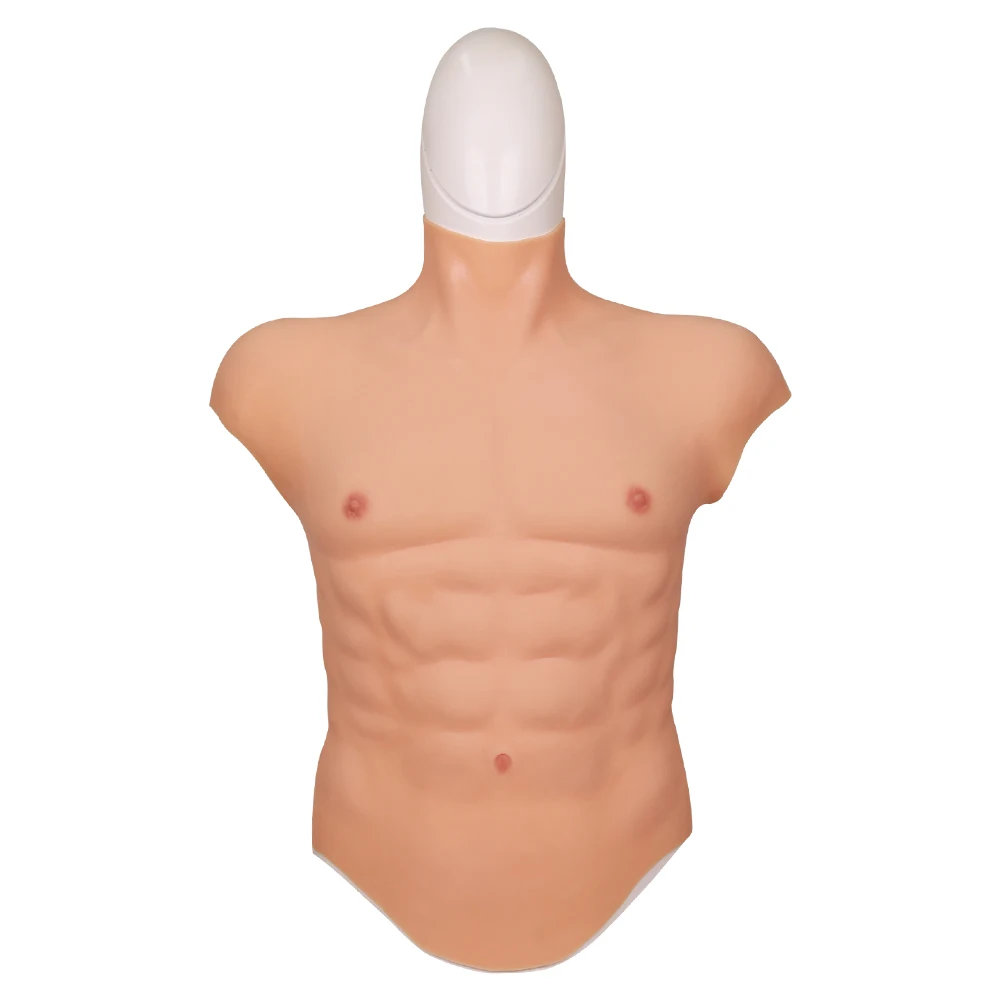 Tgirl Muscle Chest Muscle Suit Macho Fake Silicone Belly Artificial Simulation  Abs for Transgender Cosplay Male pecto