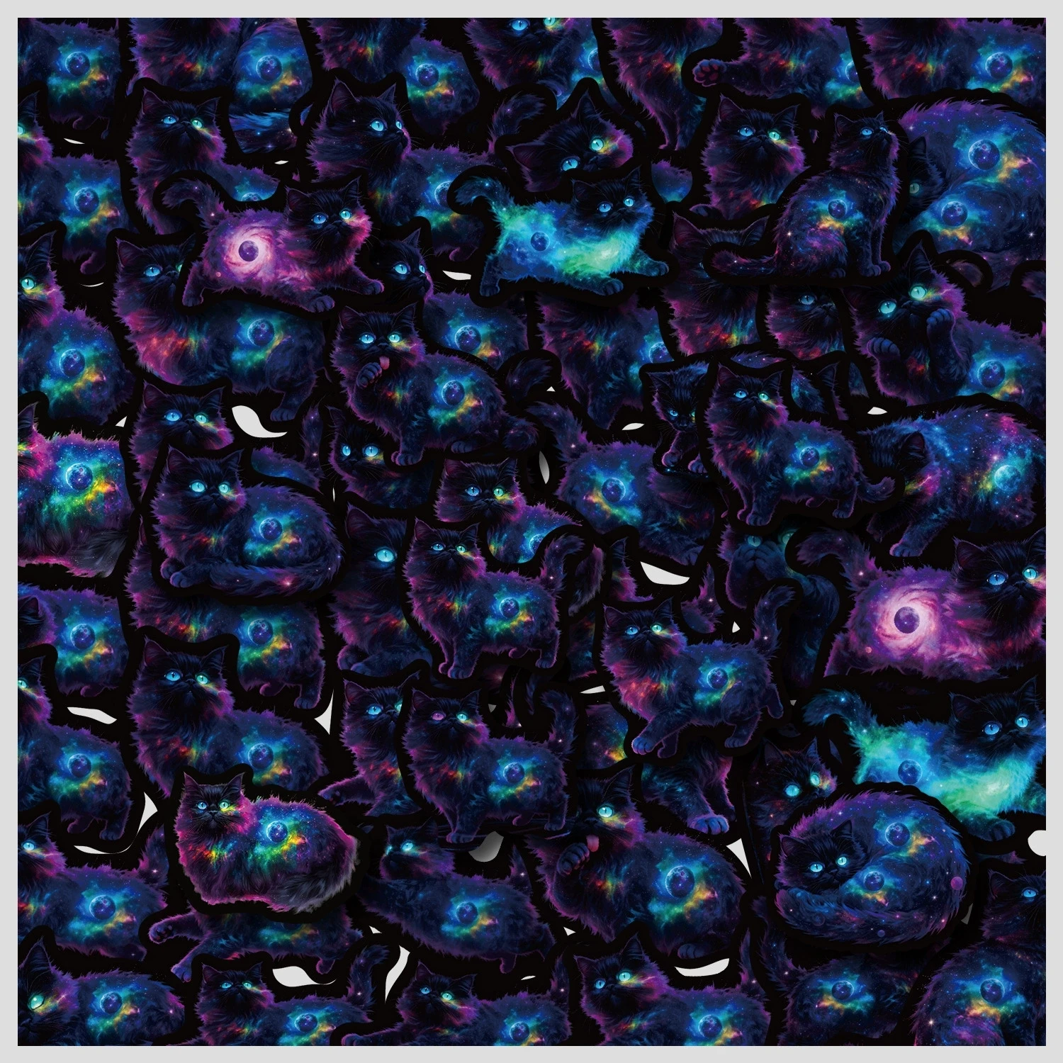 50/100PCS Starry Sky Katze Graffiti Aufkleber Kreative Cartoon Katze Aufkleber Hand Konto Wasser Tasse Wasserdichte Aufkleber