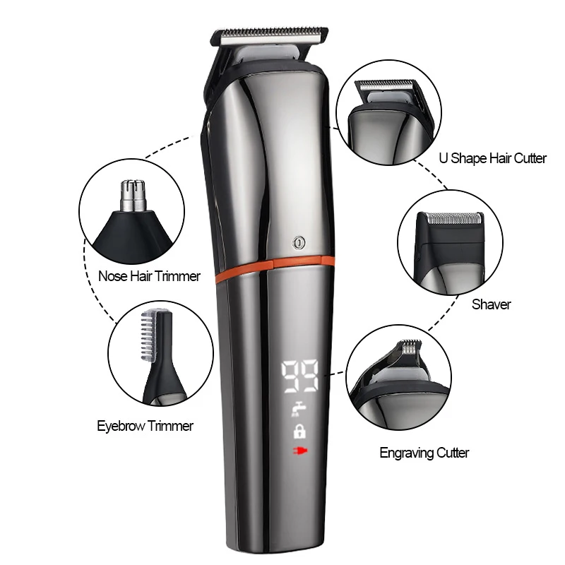 WAIKIL Electric Hair Clipper Professional Hair Trimmer Multifunctional Beard Trimmer Set Machine For Men's Shaver