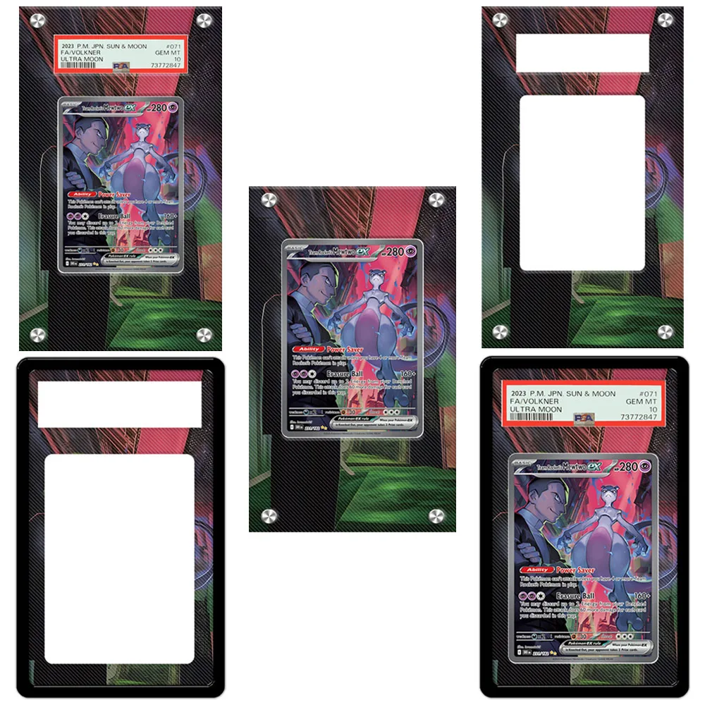 

Art Display for Pokemon Card Team Rocket Mewtwo Psa Storage Box Anime Game Card Expand Art Display Case Acrylic Display Rack